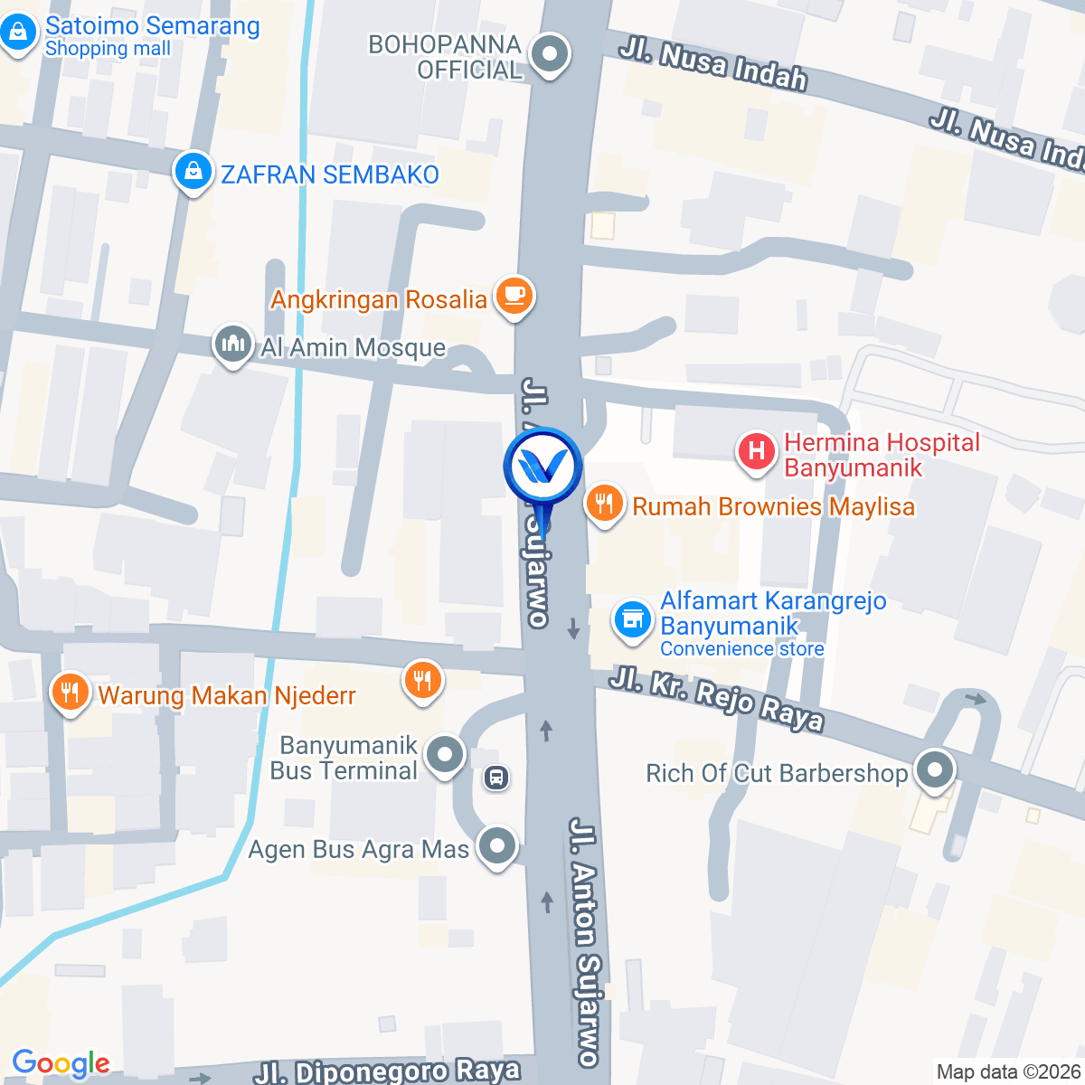 Peta Lokasi Jl. Perintis Kemerdekaan (Pertigaan Pramuka), Semarang