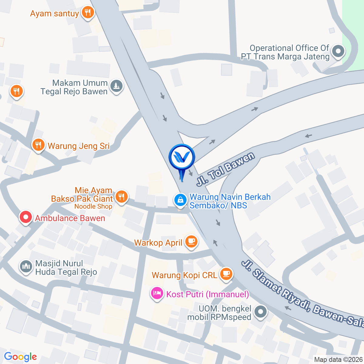 Peta Lokasi Jl. Raya Semarang – Solo (pintu keluar Tol Bawen), Semarang