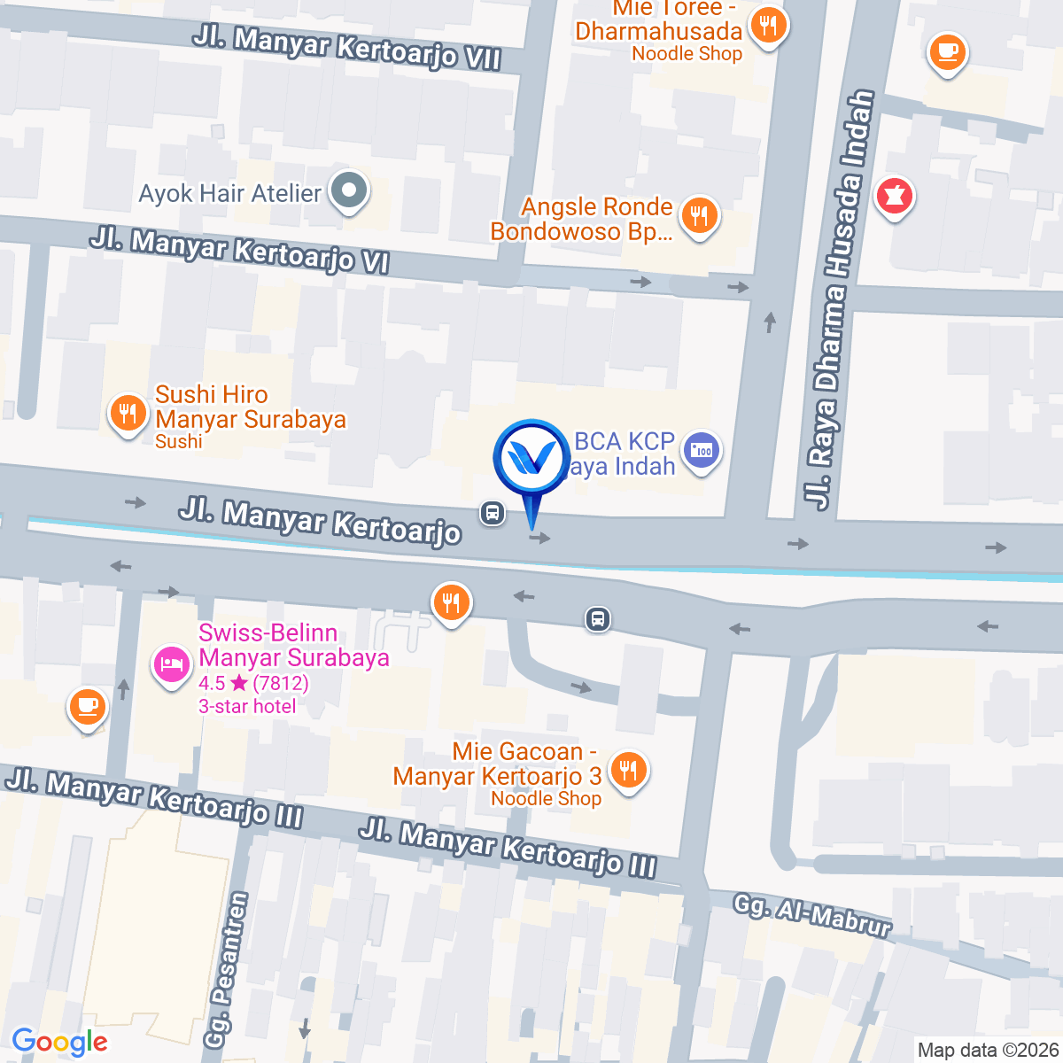 Peta Lokasi Jl. Manyar Kertoarjo (Home Cooking), Surabaya