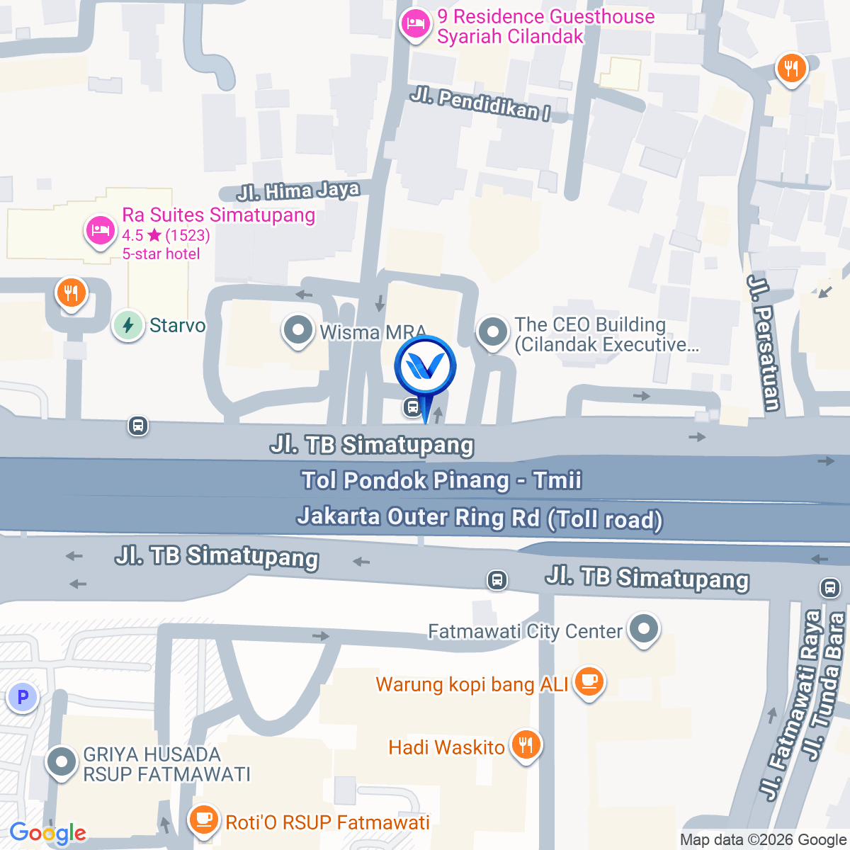 Peta Lokasi JL. TB. SIMATUPANG (DEPAN D'BRASCO), JAKARTA SELATAN