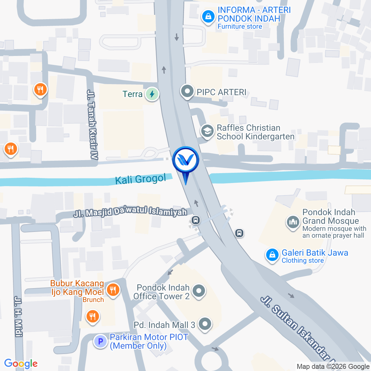 Peta Lokasi Jl. Sultan Iskandar Muda, Jakarta Selatan