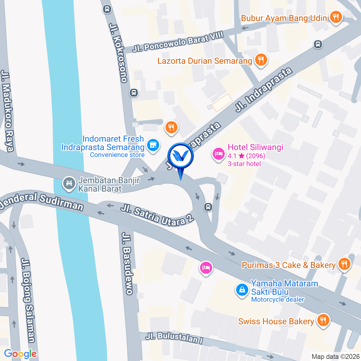 Peta Lokasi Jl. Indraprasta - Semarang (Taman Hotel Siliwangi), Semarang