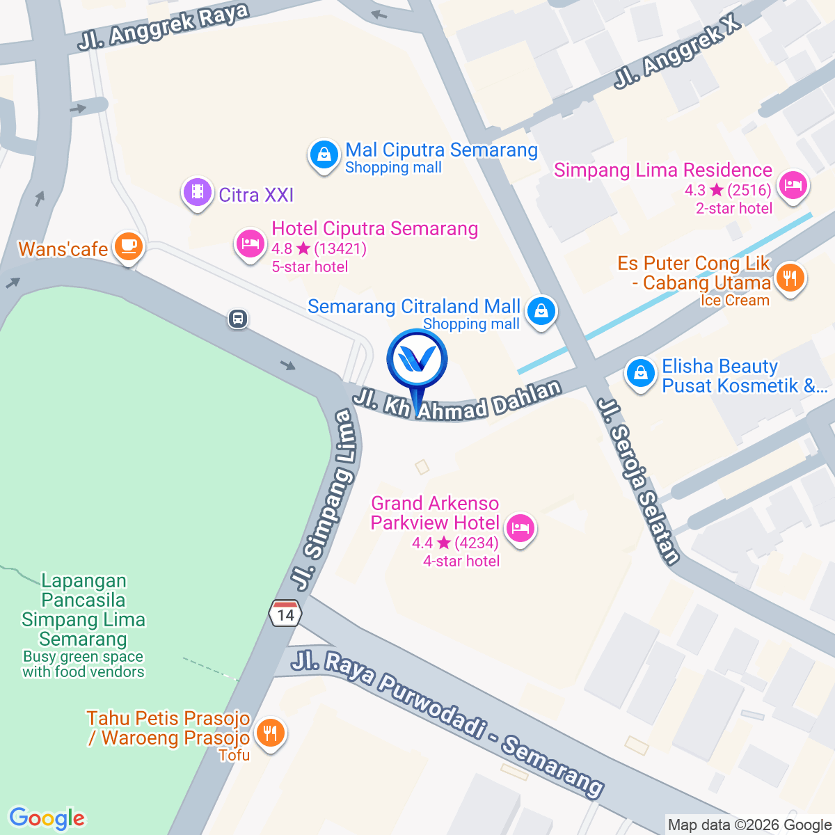 Peta Lokasi LED SIMPANG LIMA SEMARANG