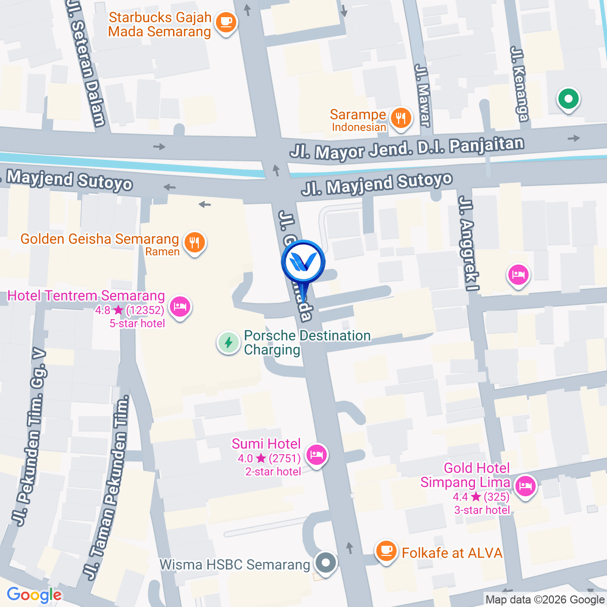 Peta Lokasi Jl. GajahMada Mall Tentrem, Semarang