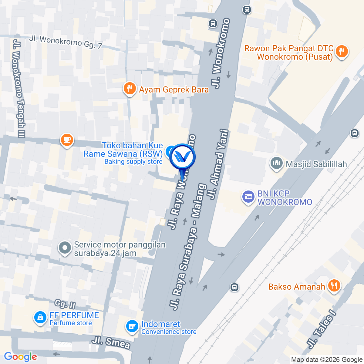 Peta Lokasi Jl. Wonokromo (Depan DTC), Surabaya