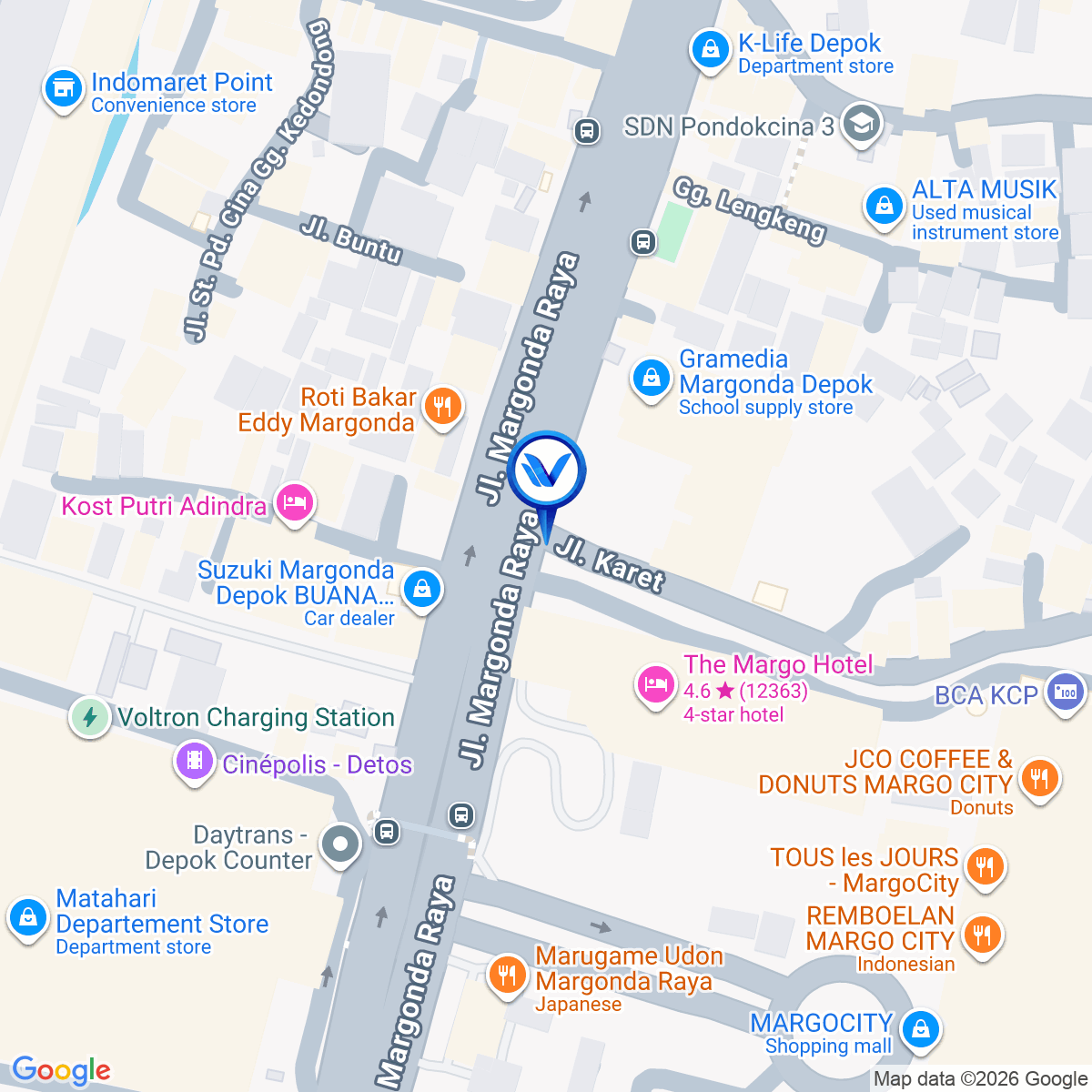 Peta Lokasi JL. MARGONDA RAYA (DEKAT MARGONDA CITY), DEPOK