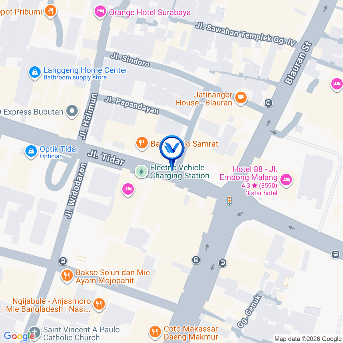 Peta Lokasi Jl. Embong Malang (Dekat Empire Palace), Surabaya