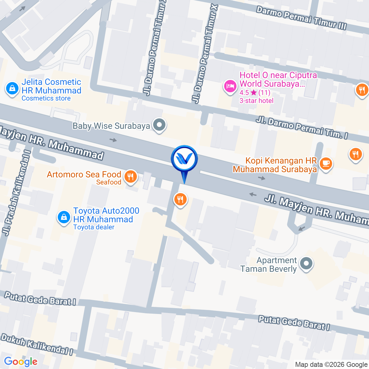 Peta Lokasi Jl. HR. Muhammad, Surabaya Barat, Surabaya