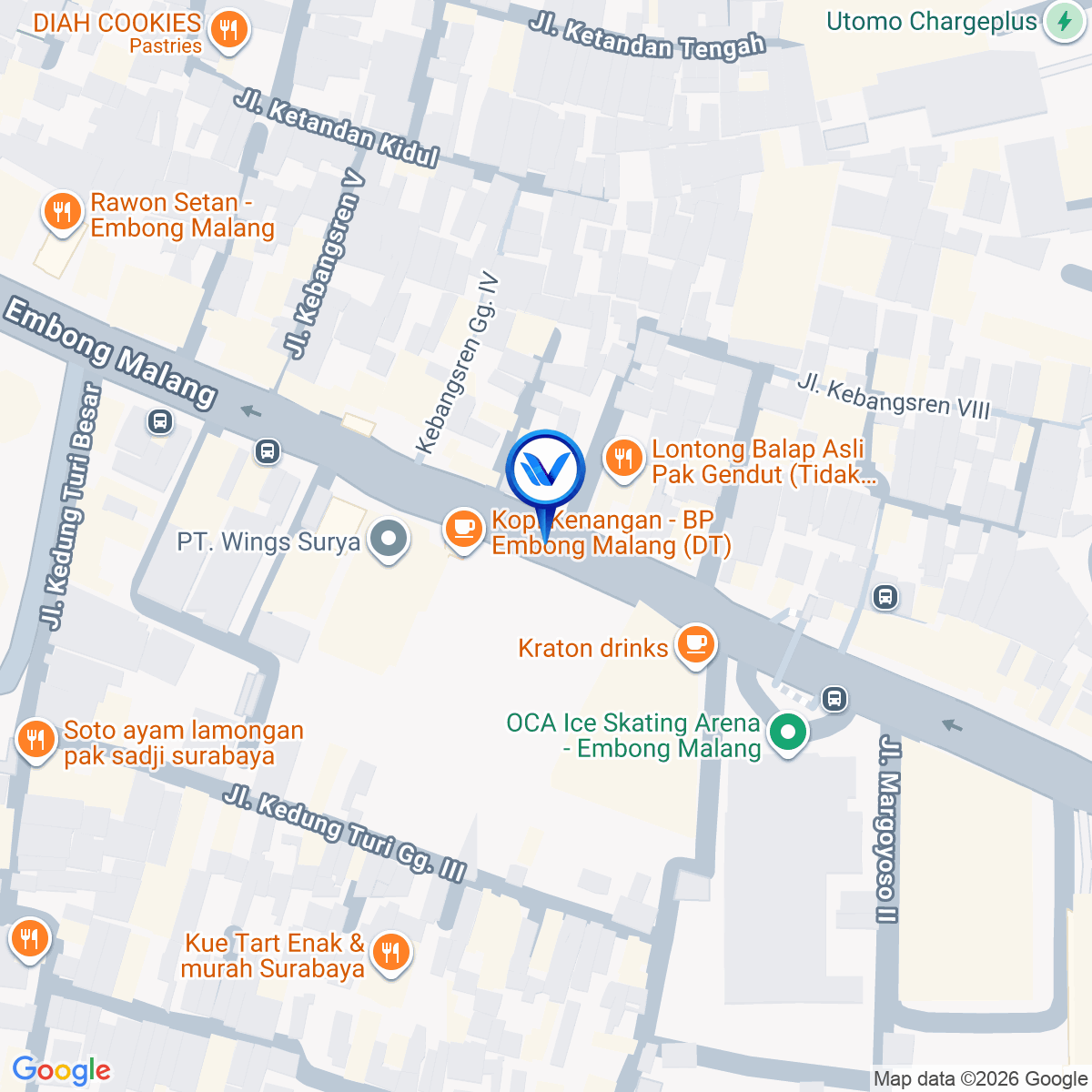 Peta Lokasi Jl. Embong Malang (Sebelah Menara Masjid), Surabaya