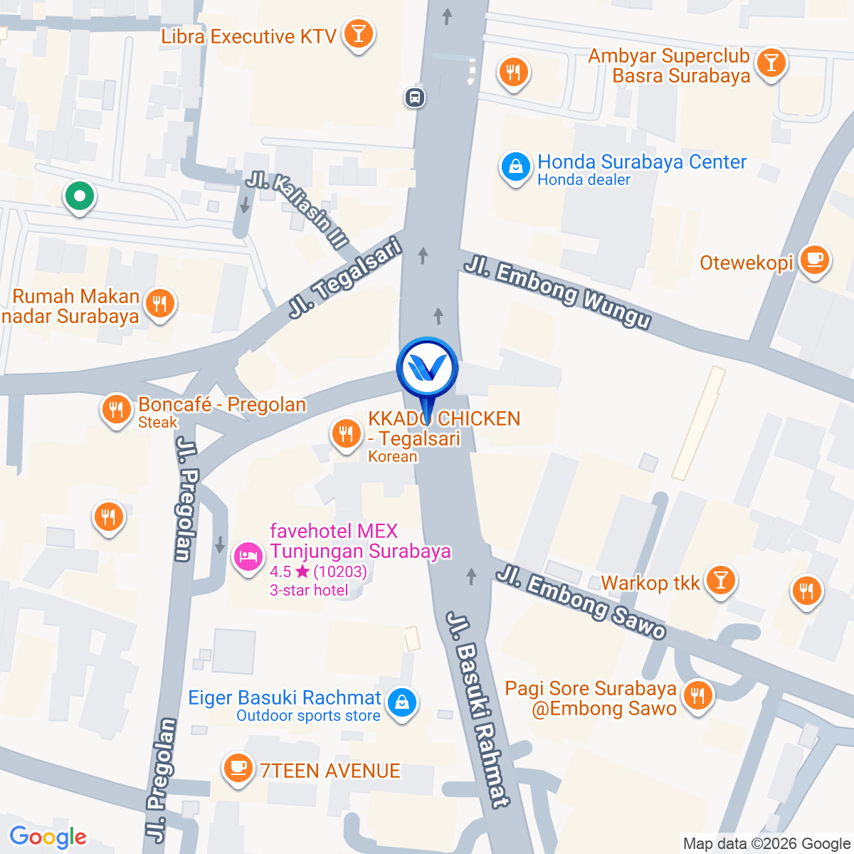 Peta Lokasi Jl. Basuki Rahmat 42A, Surabaya