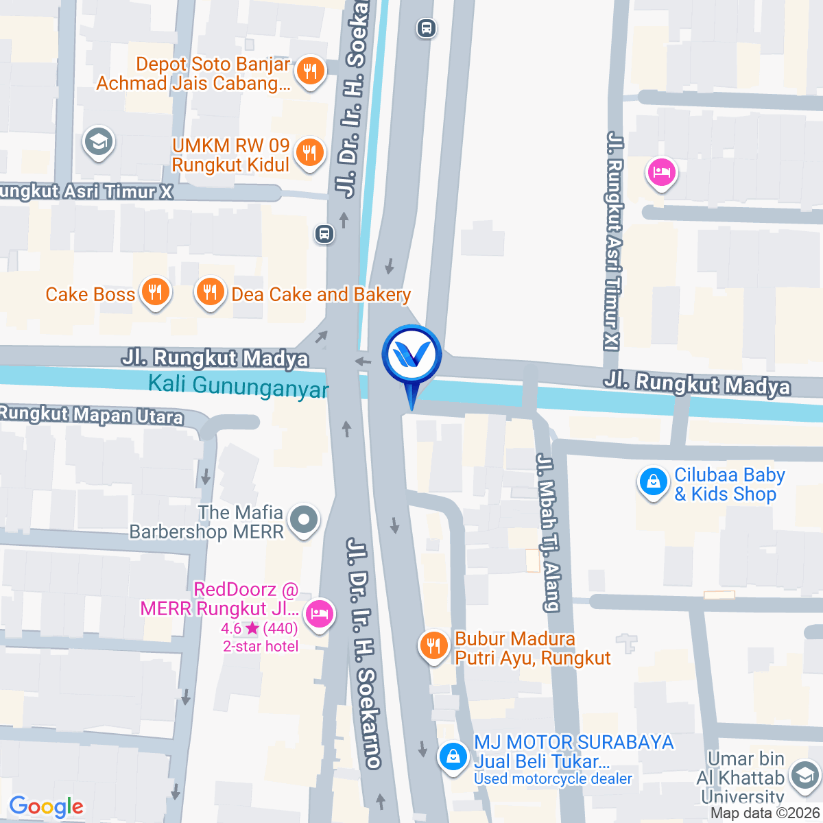 Peta Lokasi Jl. Soekarno - Hatta ( Perempatan Rungkud Madya), Surabaya