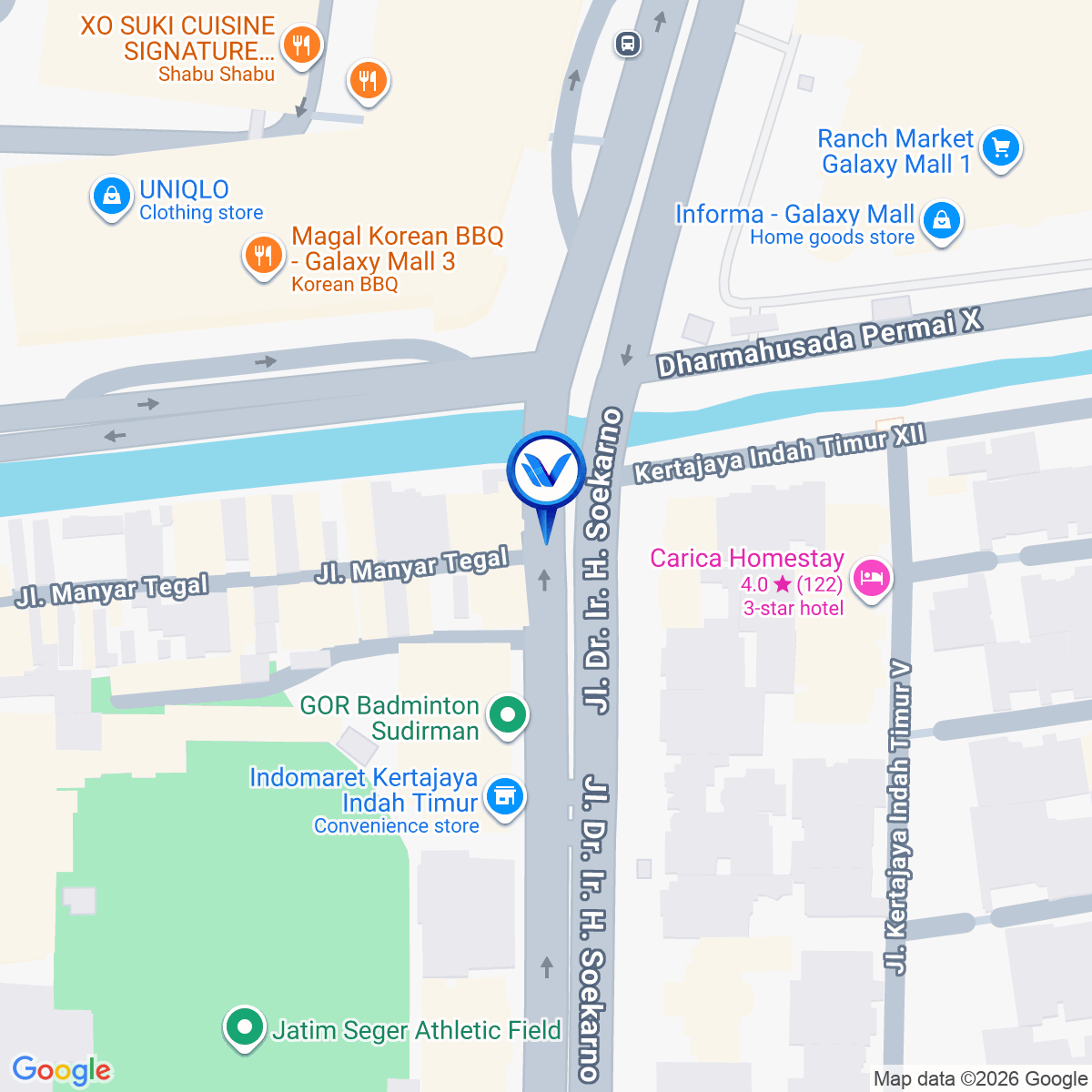Peta Lokasi Jl. Kertajaya Indah Timur (Depan Galaxy Mall Surabaya), Surabaya