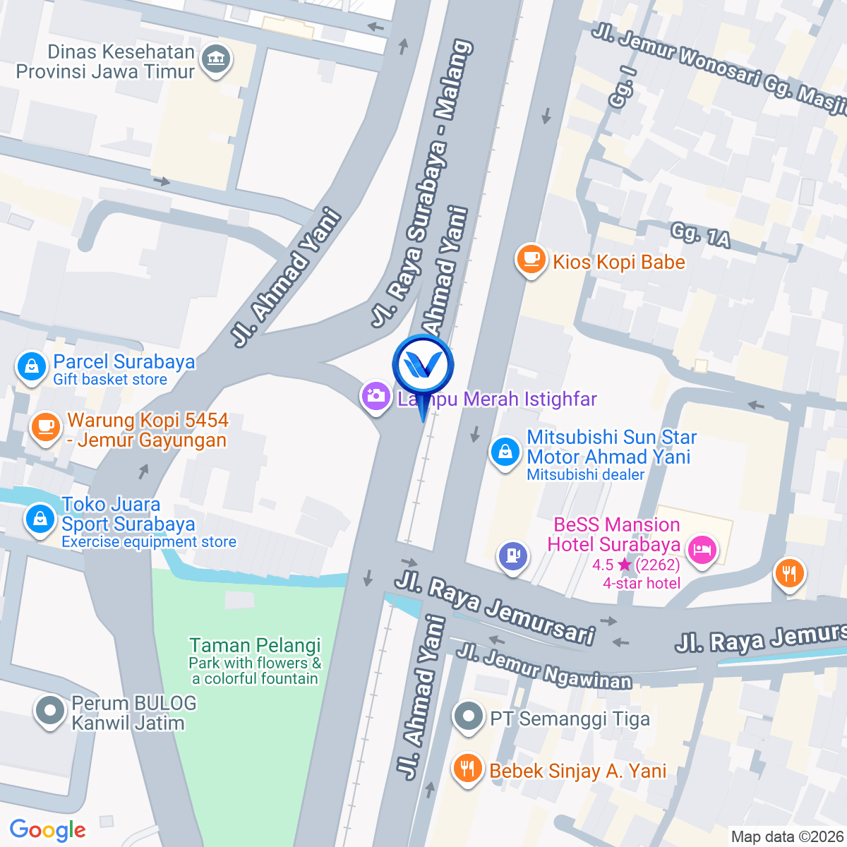 Peta Lokasi Jl. A. Yani, Surabaya