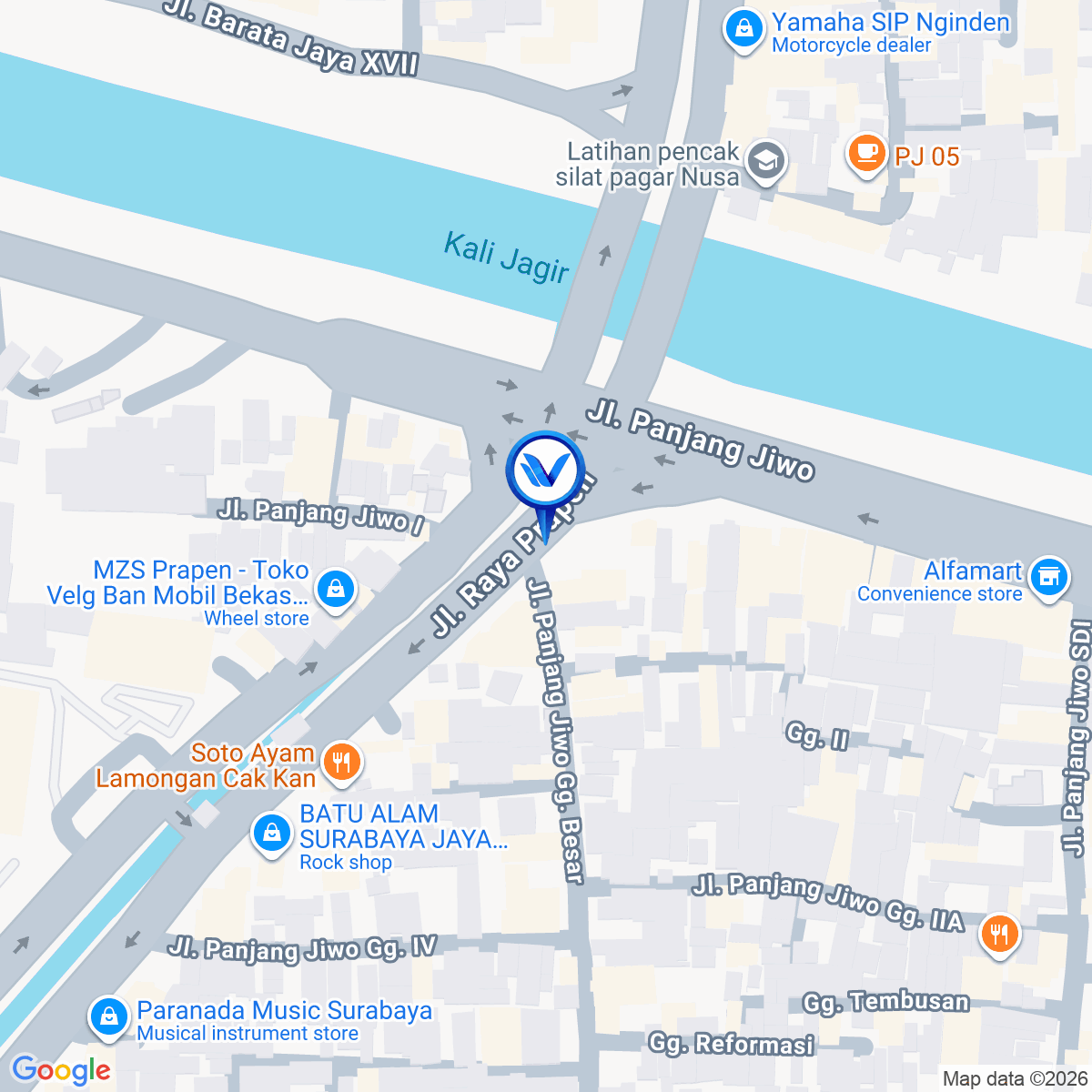Peta Lokasi Jl. Raya Prapen - Panjang Jiwo (Kanan), Surabaya