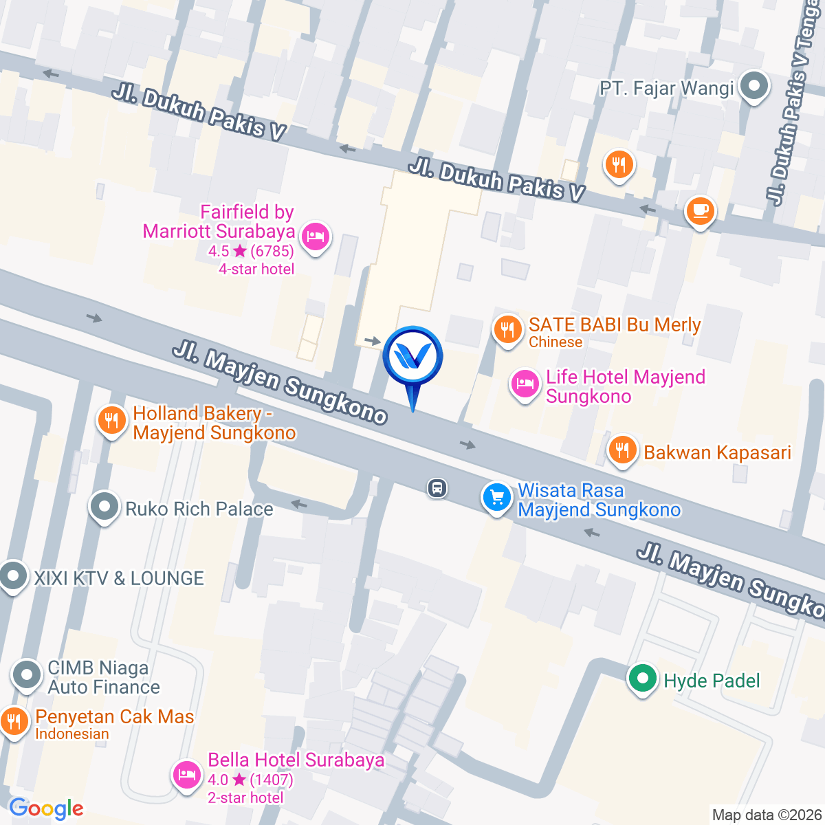 Peta Lokasi Jl. Mayjend Sungkono (dekat Skyland Tower), Surabaya