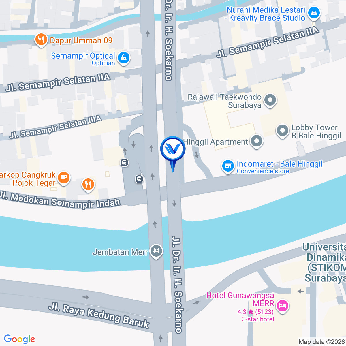 Peta Lokasi Jl. Ir. Soekarno - MERR (Depan Bali Hinggil), Surabaya