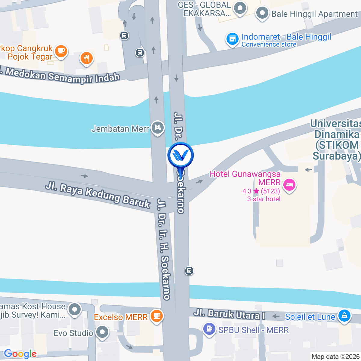 Peta Lokasi Jl. Ir. Soekarno (MERR II) - Deket Jembatan, Surabaya