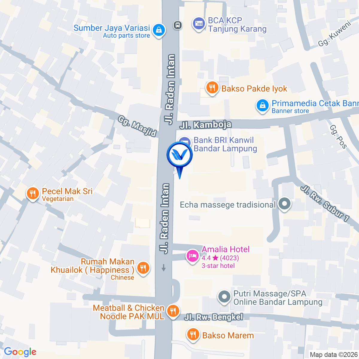 Peta Lokasi Jl. Raden Intan (Dekat Toko Istana Jaya), Bandar Lampung