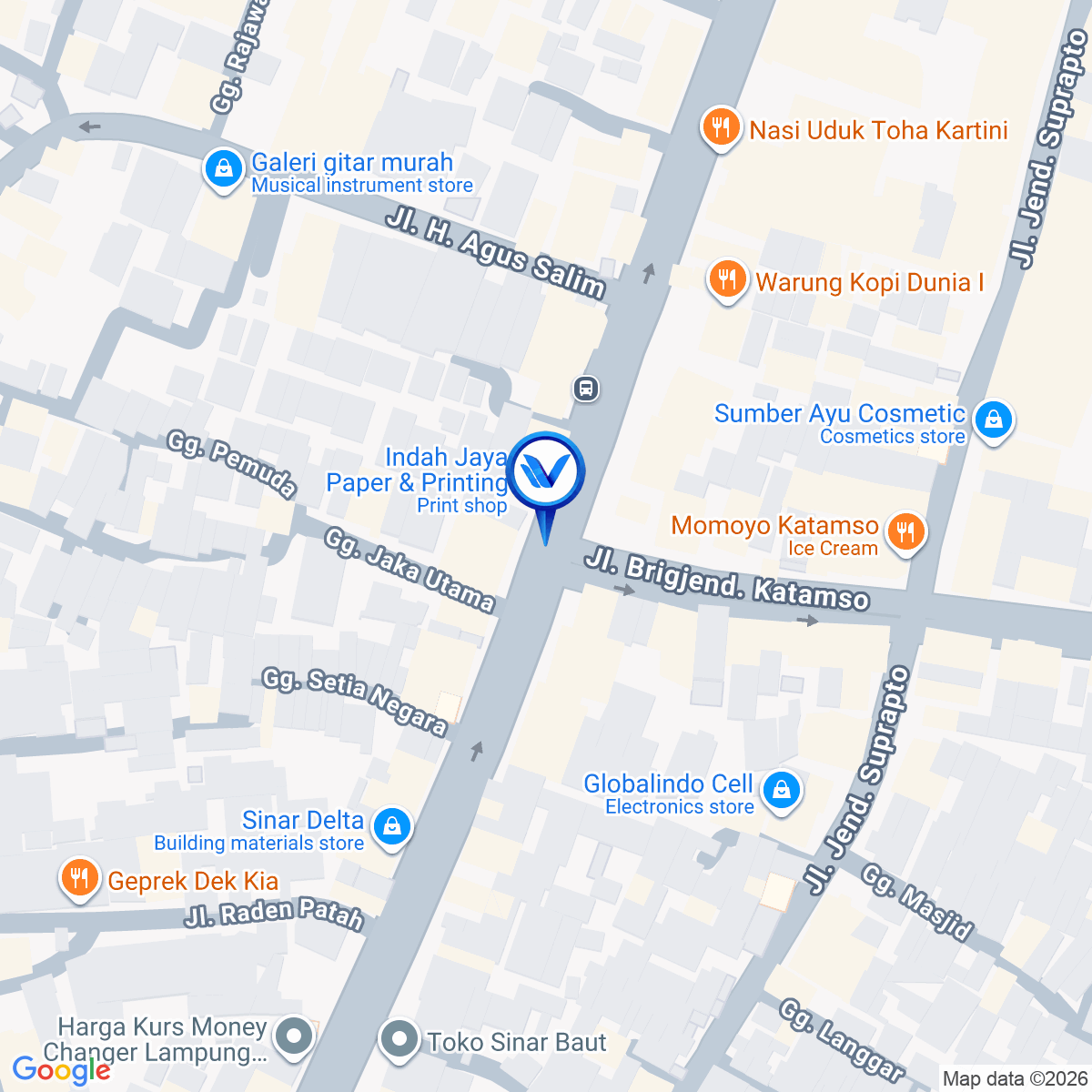 Peta Lokasi JL. Kartini, Bandar Lampung