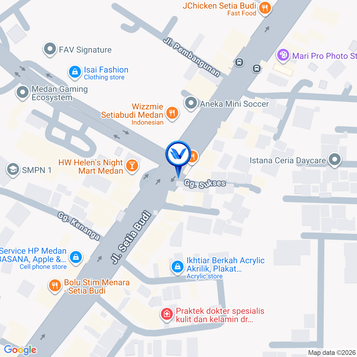 Peta Lokasi Jl. Setia Budi Simp Komplek Tasbih (Salon Hari Cantik Muslimah), Medan