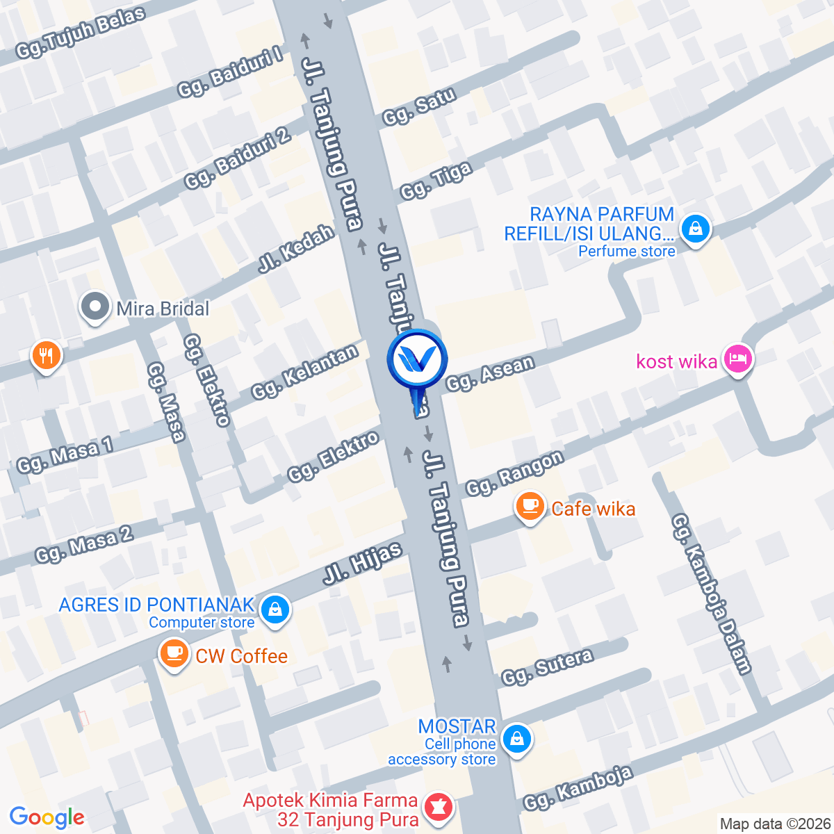 Peta Lokasi JL. Tanjung Pura, Pontianak