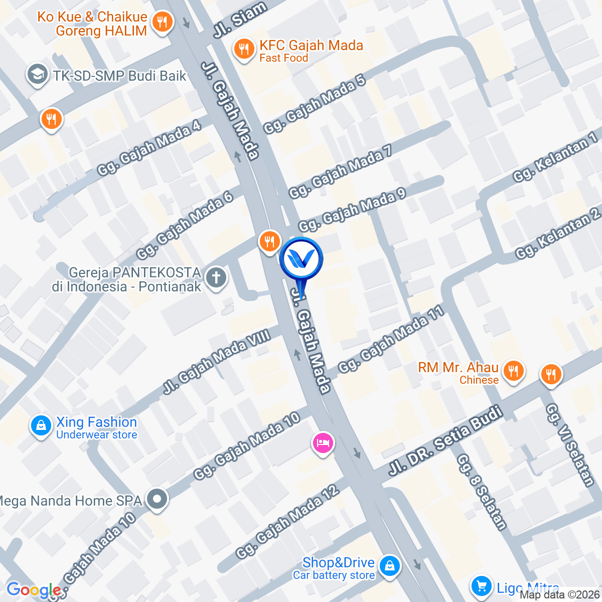 Peta Lokasi JL. Gajahmada, Pontianak