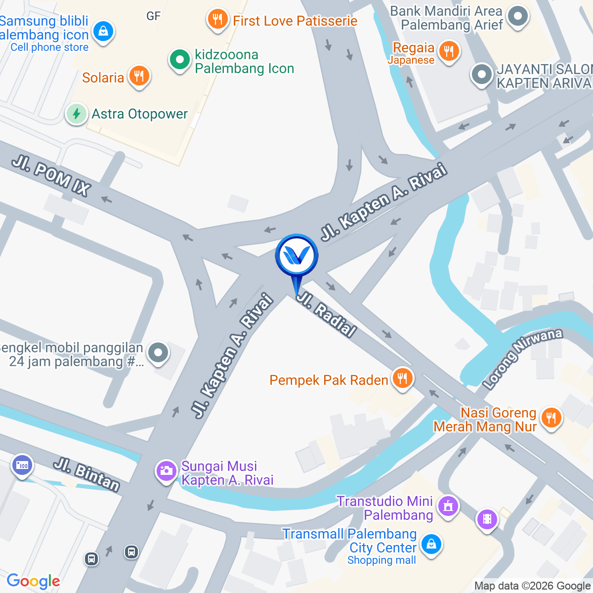 Peta Lokasi JL. KAPTEN RIVAI (TAMAN SIMPANG LIMA ICON), PALEMBANG