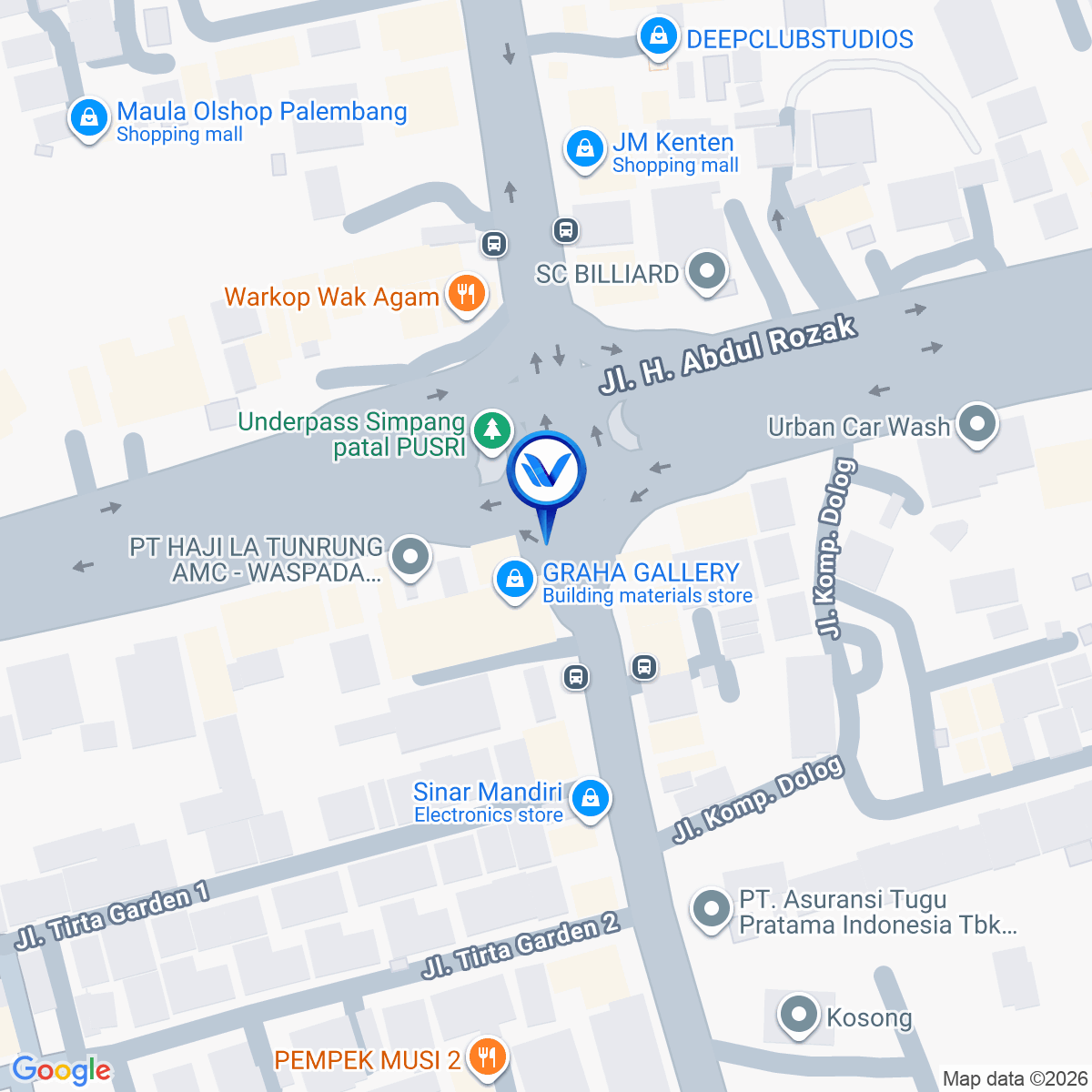 Peta Lokasi JL. AKBP CEK AGUS (SIMPANG PATAL), PALEMBANG