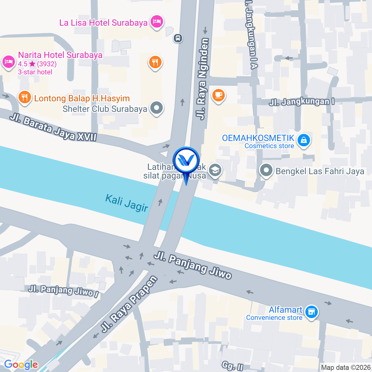 Peta Lokasi Jl. Raya Nginden (Akses menuju Bandara & Plaza Marina), Surabaya
