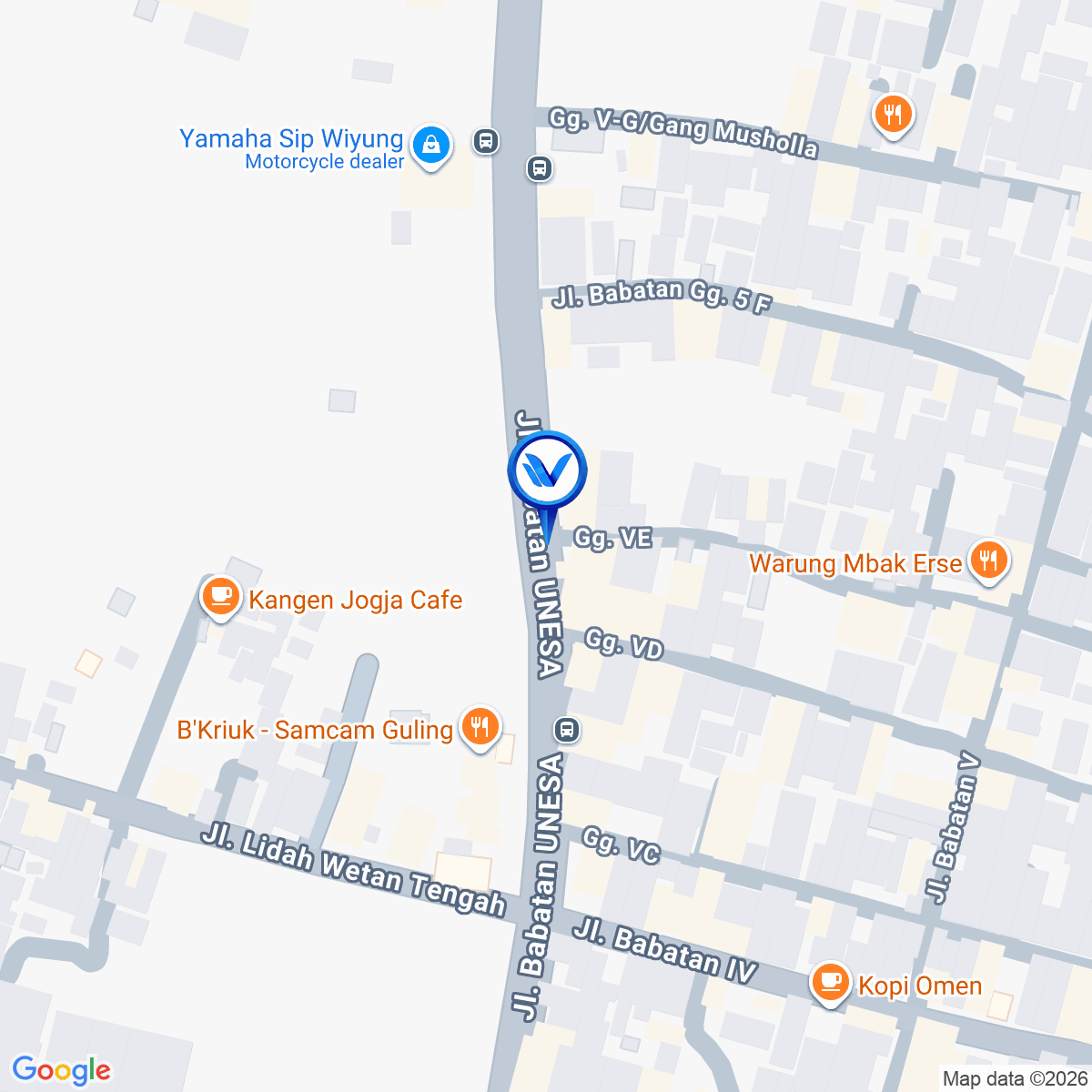 Peta Lokasi Jl. Babatan UNESA, Surabaya
