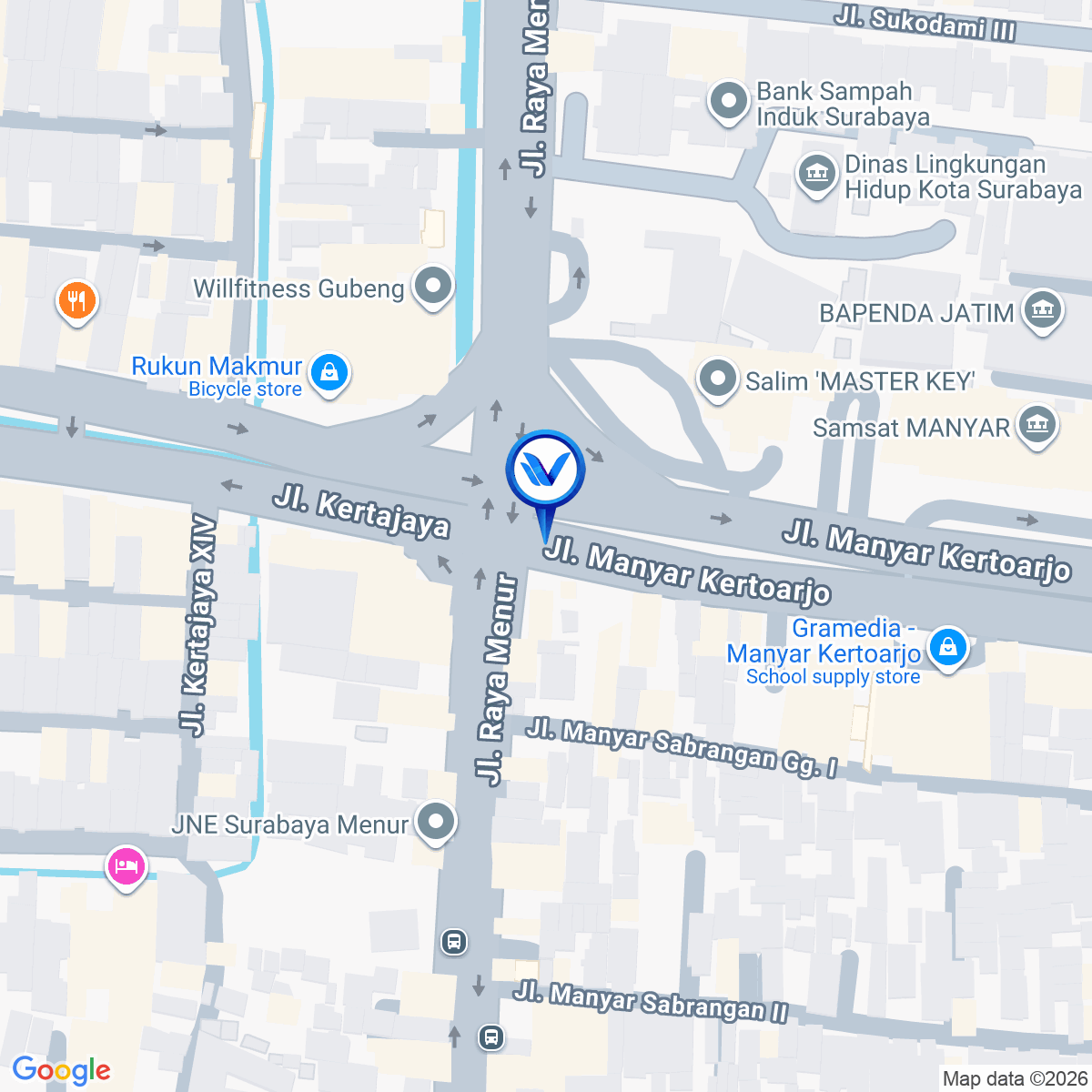 Peta Lokasi Jl. Perempatan Manyar Kertoarjo (Sebrang Samsat), Surabaya