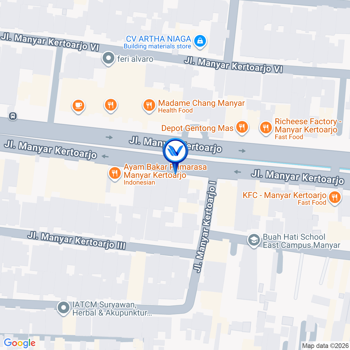 Peta Lokasi Jl. Manyar Kertoarjo 76, Surabaya, Surabaya