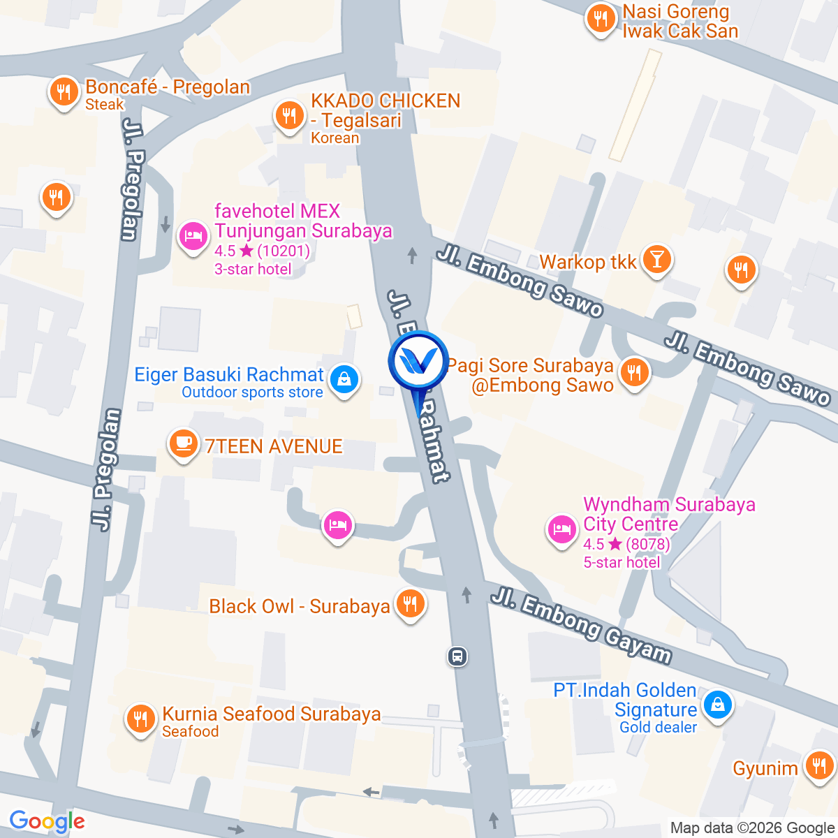 Peta Lokasi Jl. Basuki Rahmat - Xerox (Depan Menara Standart Chartered), Surabaya
