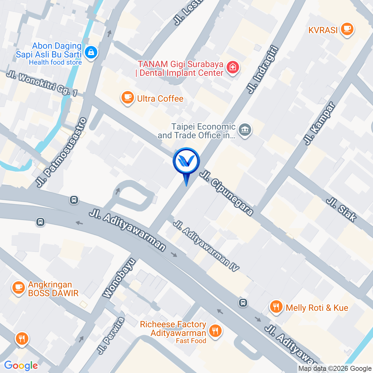 Peta Lokasi Jl. Indragiri 61 Darmo, Surabaya