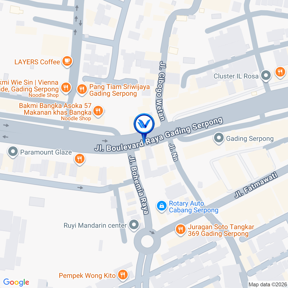 Peta Lokasi Jl. Boulevard Raya Gading Serpong, Tangerang