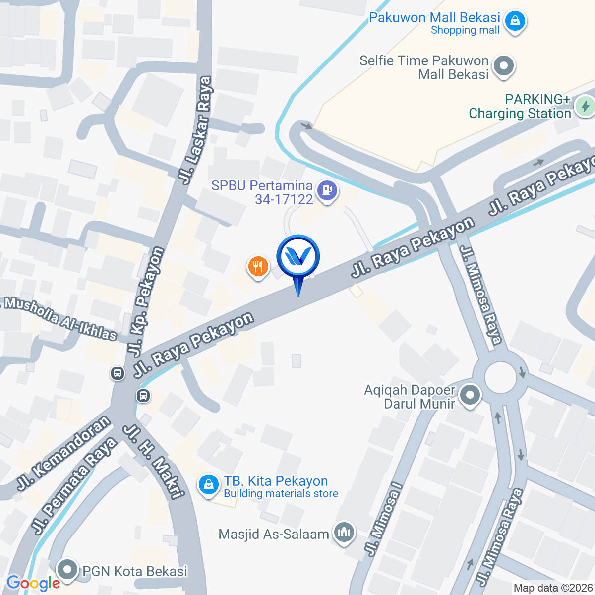 Peta Lokasi Jl. Raya Pekayon (Depan SPBU), Bekasi