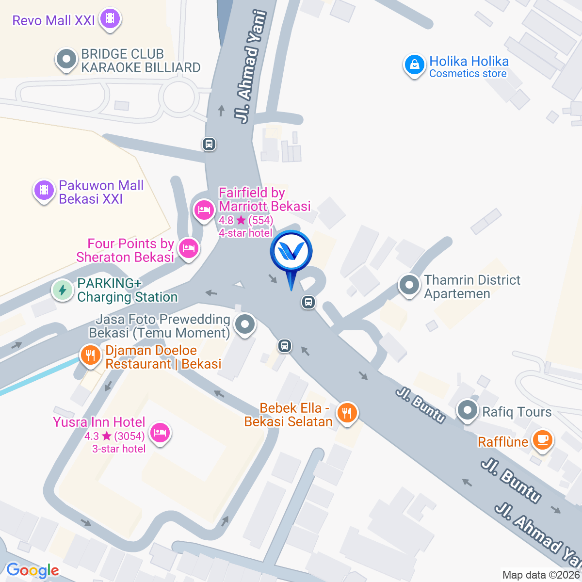 Peta Lokasi Jl. Ahmad Yani (pertigaan Pekayon), Bekasi