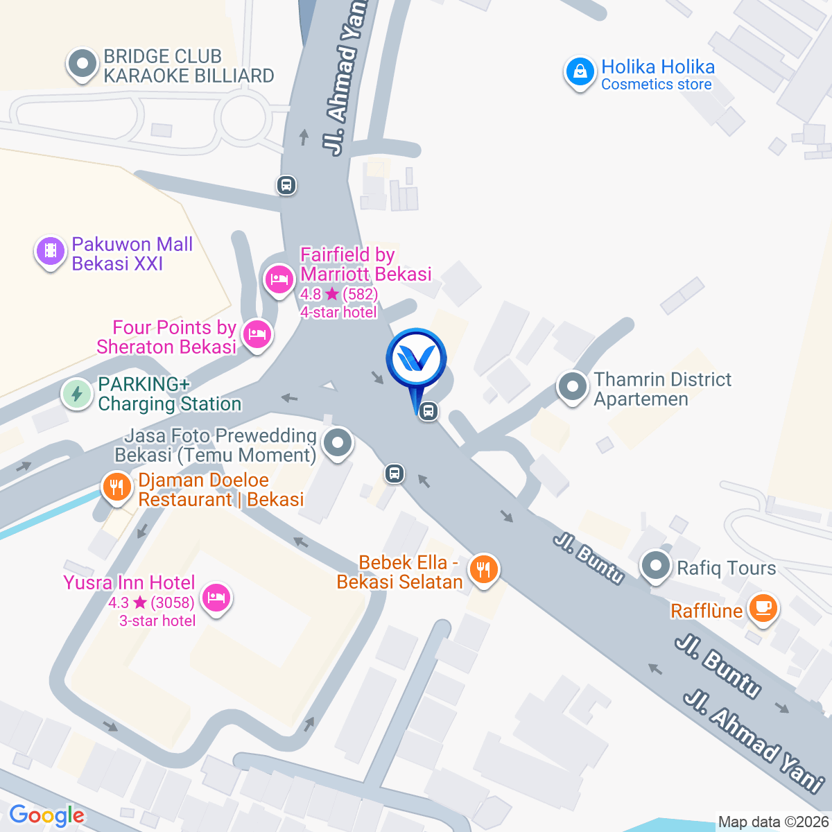 Peta Lokasi Jl. Ahmad Yani (pertigaan Pekayon), Bekasi