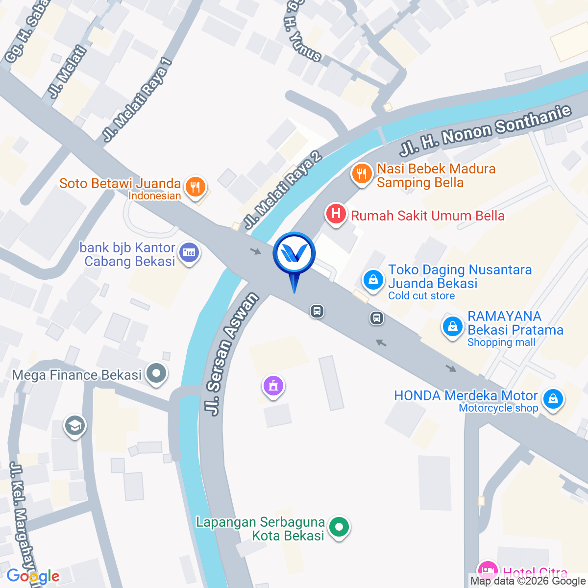 Peta Lokasi Jl. Ir Juanda (RS Bella), Bekasi