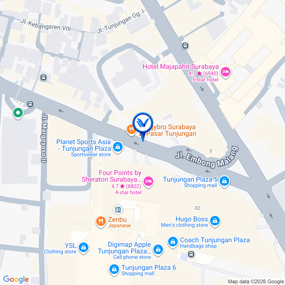 Peta Lokasi JL. Embong malang Depan Tunjungan Plaza (Bawah), Surabaya