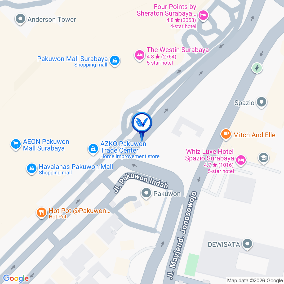 Peta Lokasi Jl. Bukit Darmo Boulevard (Depan PTC), Surabaya
