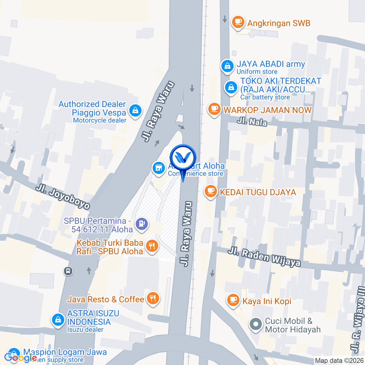 Peta Lokasi Jl. Raya Aloha Waru, Surabaya