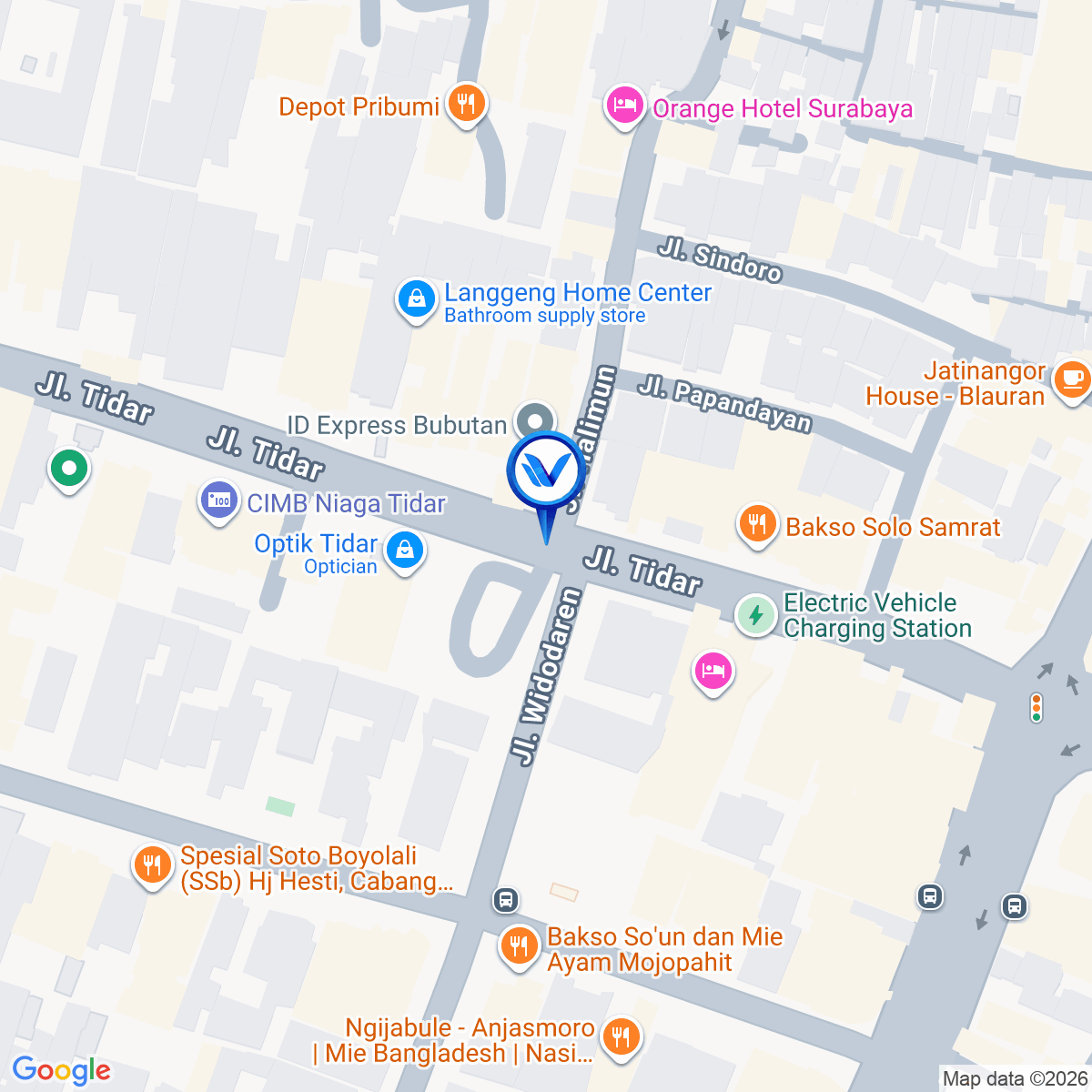 Peta Lokasi Jl. Embong Malang - Tidar (dekat Empire Palace), Surabaya