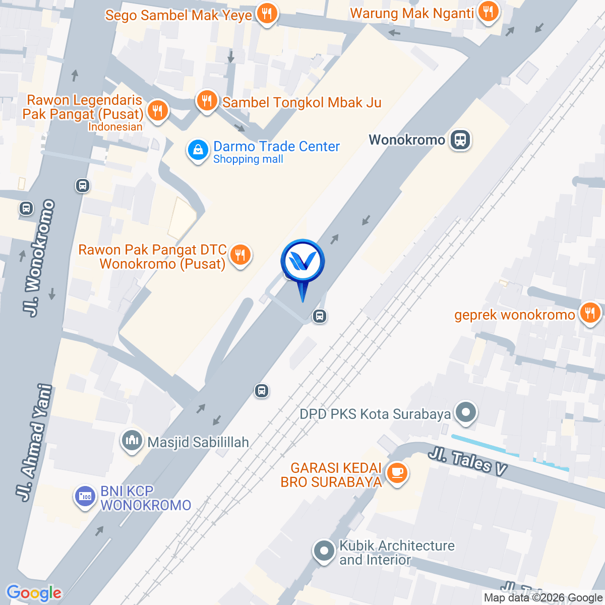 Peta Lokasi JPO Jl. Wonokromo (Depan DTC), Surabaya