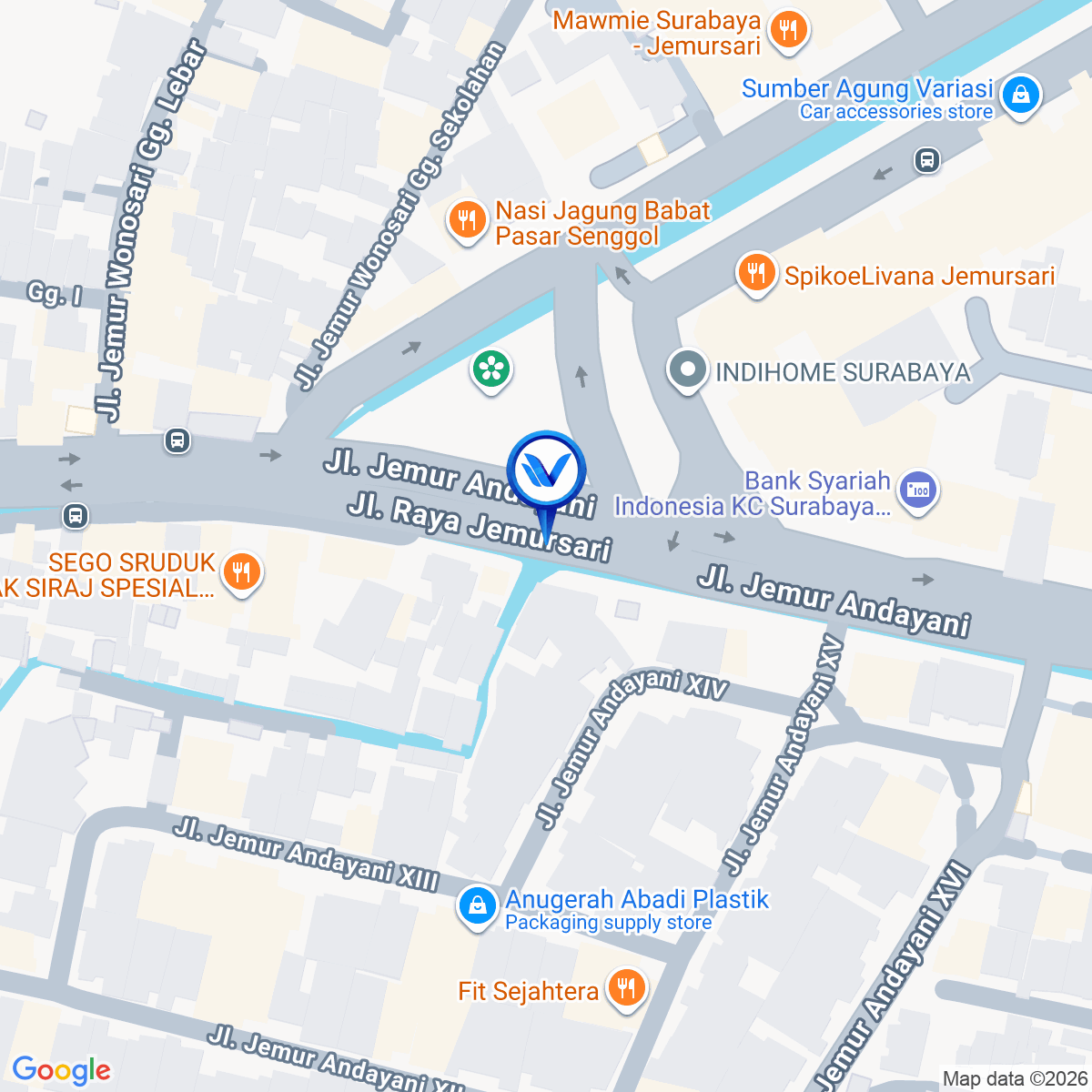 Peta Lokasi Jl. Jemursari Jemur Ngawinan, Surabaya