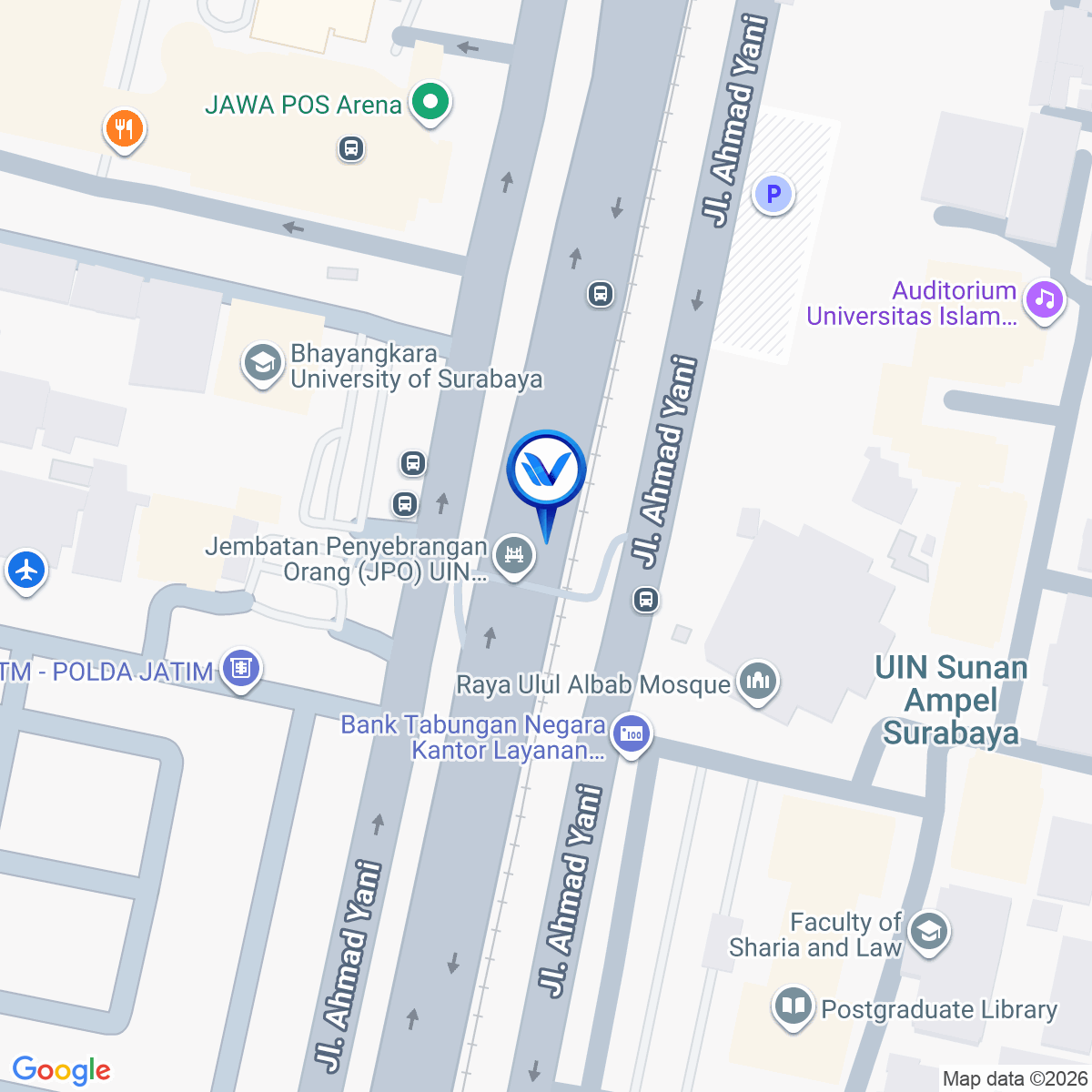 Peta Lokasi Jl. A. Yani 157 (Depan Graha Pena), Surabaya
