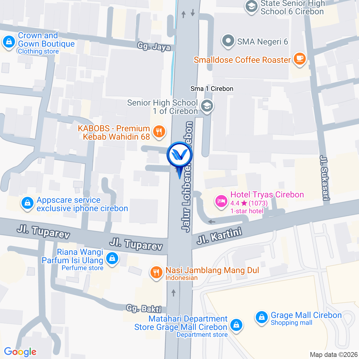 Peta Lokasi Median Jalan Jl. Dr. Wahidin, Cirebon