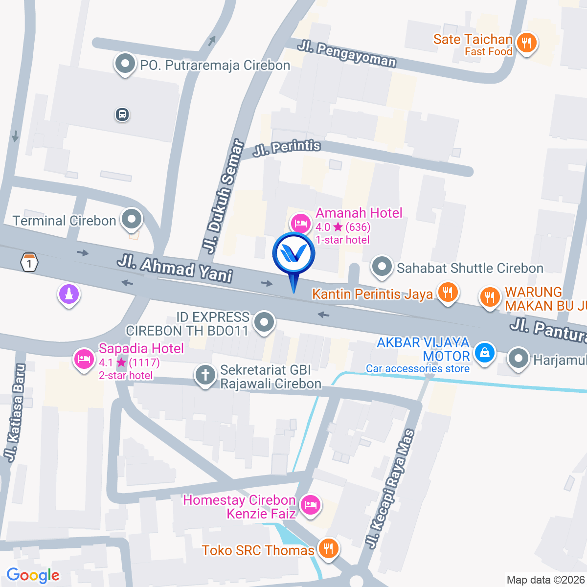 Peta Lokasi Jl. A. Yani (dekat Terminal Harjamukti), Cirebon