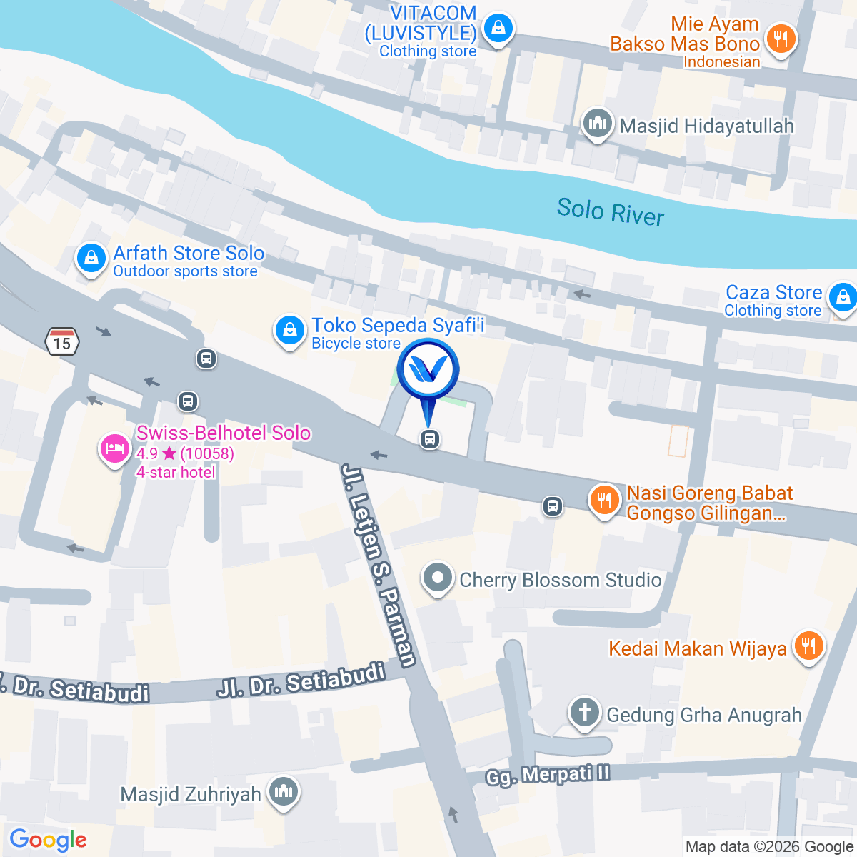 Peta Lokasi Jl. A. Yani, Gilingan, Solo