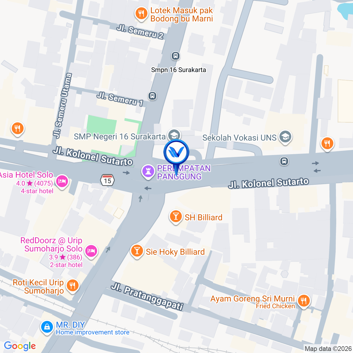 Peta Lokasi JL. KOLONEL SUTARTO (PANGGUNG JEBRES), SOLO